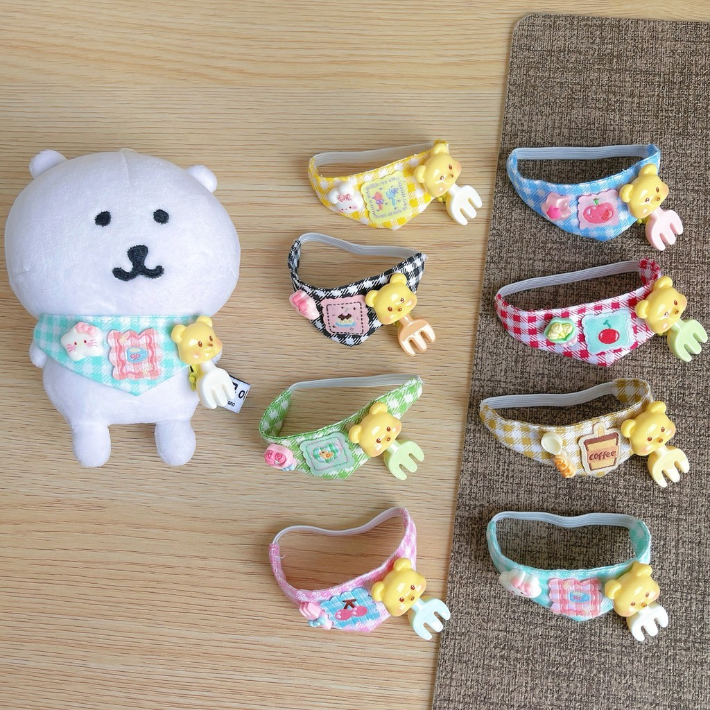 13 ซม.Self-Laughing Bearน่ารักน้ําลายผ้าเช็ดตัวเสื้อผ้าเด็กเอี๊ยม 10 ซม.ผ้าฝ้ายตุ๊กตาสามเหลี่ยมผ้าเช็ดตัวกระเป๋าน้ําลาย