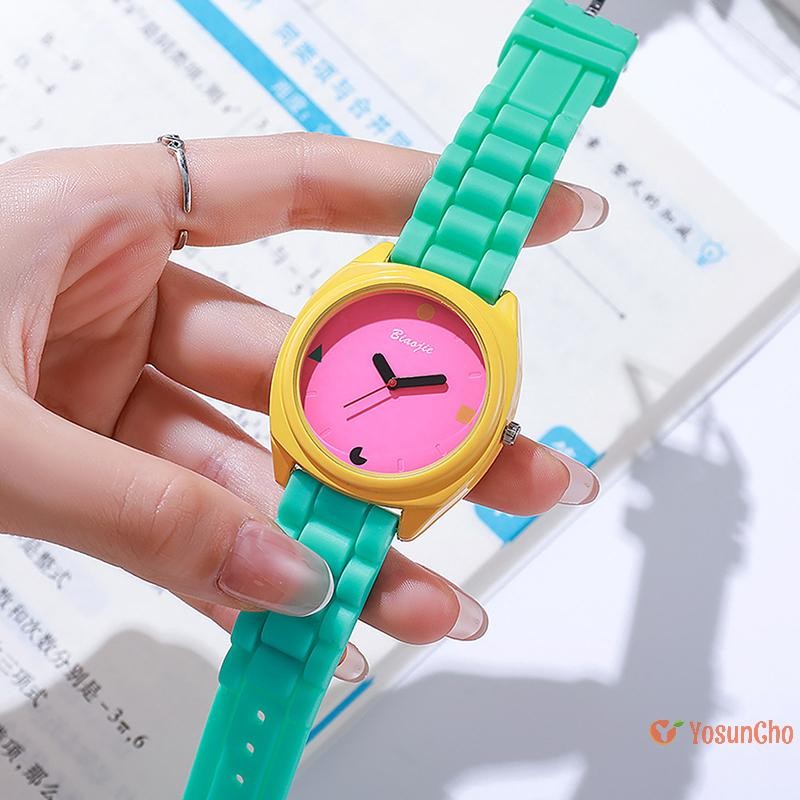 YosunChoker] Dopamine Women Watch Fashion Simple Digital Quartz Watches Casual Jelly Multicolor Silicone Ladies Watches ใหม่
