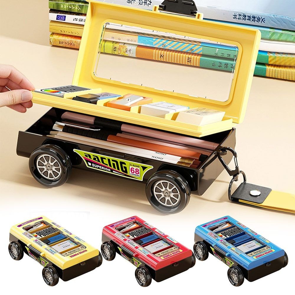 กล่องดินสอ โรสดี, การออกแบบแข่งรถดินสอความจุขนาดใหญ่, กล่องเก็บเครื่องเขียนมัลติฟังก์ชั่นสองชั้นสร้างสรรค์สําหรับเด็กชาย/เ - รูปที่ 4