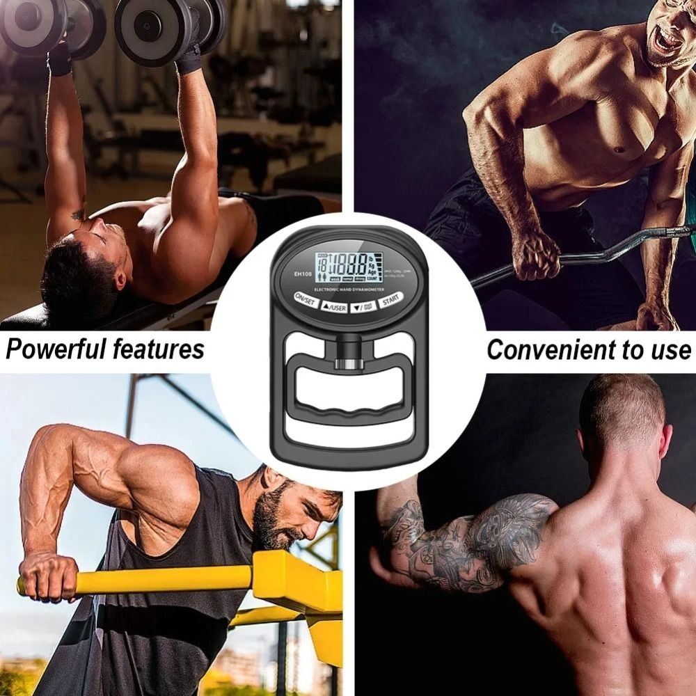 Grip Strength Tester ดิจิตอลLCD, วัดถึง265ปอนด์/120กก., เครื่องวัดความแรงมือสำหรับการฝึกซ้อมและกีฬา - รูปที่ 4