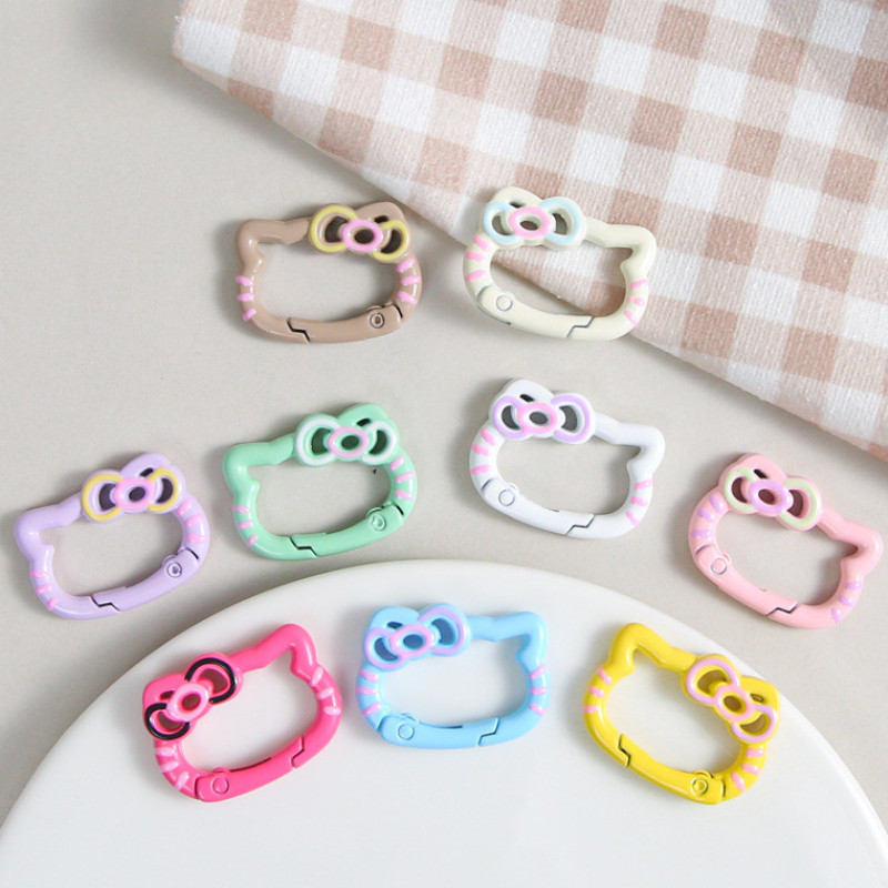 แหวนพวงกุญแจสไตล์봄 สีสันสดใส ทำเองได้ง่าย เสริมความสวยงามให้กระเป๋าและพวงกุญแจ อุปกรณ์ตกแต่งที่สมบูรณ์แบบสำหรับของขวัญคู่รัก