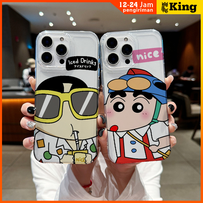 สําหรับiPhone 16 Pro Case 11 12 13 14 15pro Max Shinchan go to school casing เหมาะสําหรับiPhone 11 1