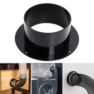 QUIBLO Wall Flange Connector, ข้อต่อท่อระบายอากาศทรงกลมพลาสติก, อุปกรณ์ในครัวเรือน Black Vent Pipe Adapter ท่อระบายอากาศ