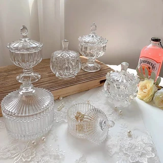 *พร้อมส่ง โหลแก้วใส ตลับมีฝา ใส่กระเทียม ของอเนกประสงค์ได้