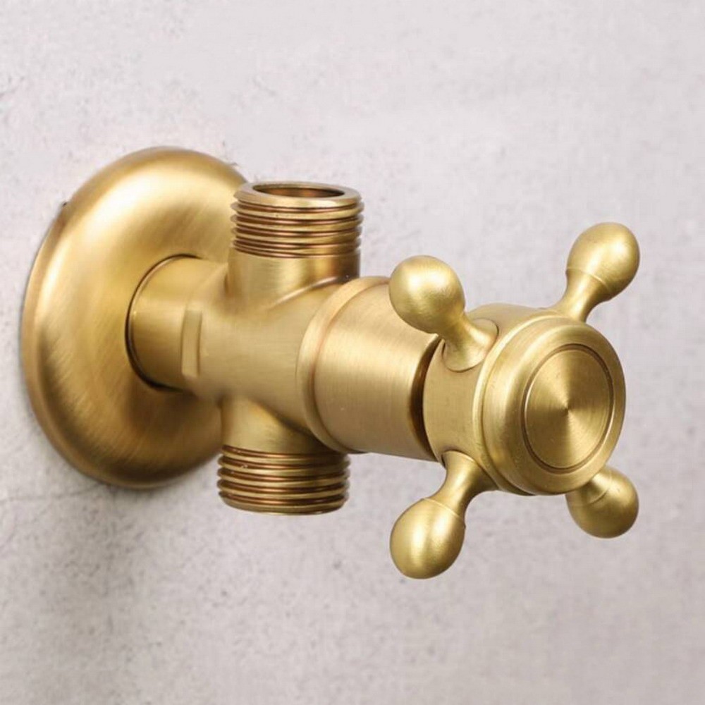 ทองเหลืองโบราณ 1 ใน 2 ออก ทาง มุมวาล์ว 1/2 "มุมวาล์วสําหรับก๊อกน้ําห้องน้ําน้ําควบคุมก๊อกน้ําหยุด nx