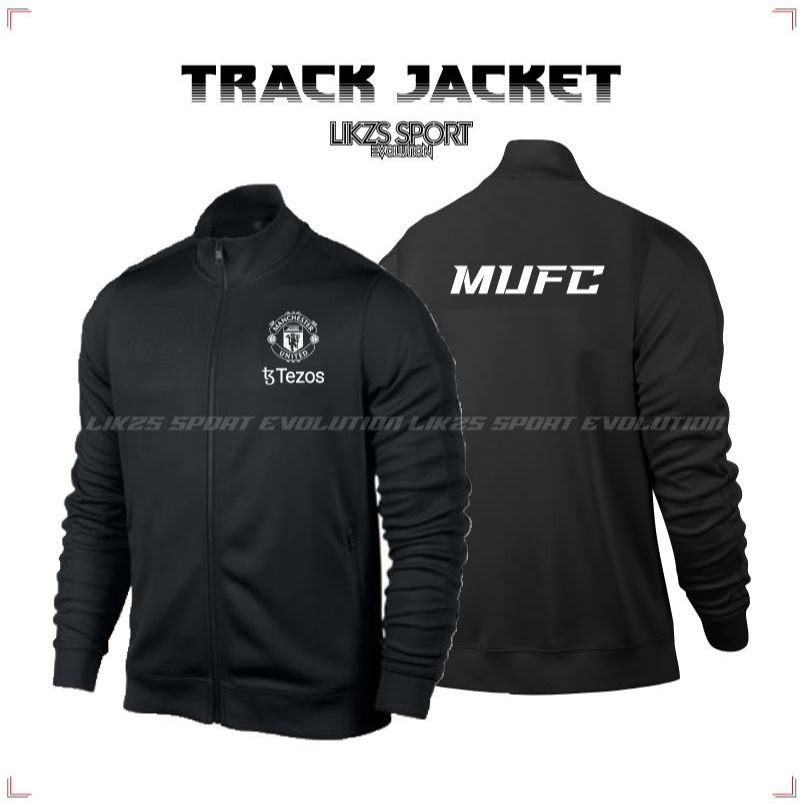 LIKZS X MUFC Track Top Jacket DX2-Tezos เสื้อกันหนาวการฝึกอบรมฟุตบอลฟุตซอล Player Coach Warm Up Oute