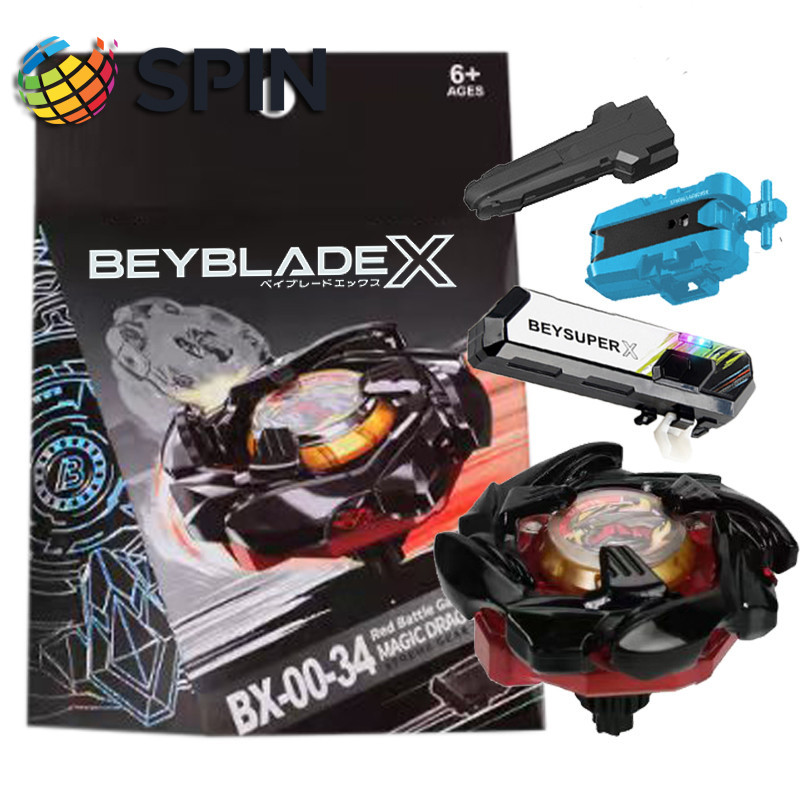 Bey X BX00-34 Black BX-34 Cobalt Dragoon Gyro X พร้อม Launcher LED Grip ชุดสําหรับ ของเล่นเด็กสําหรั