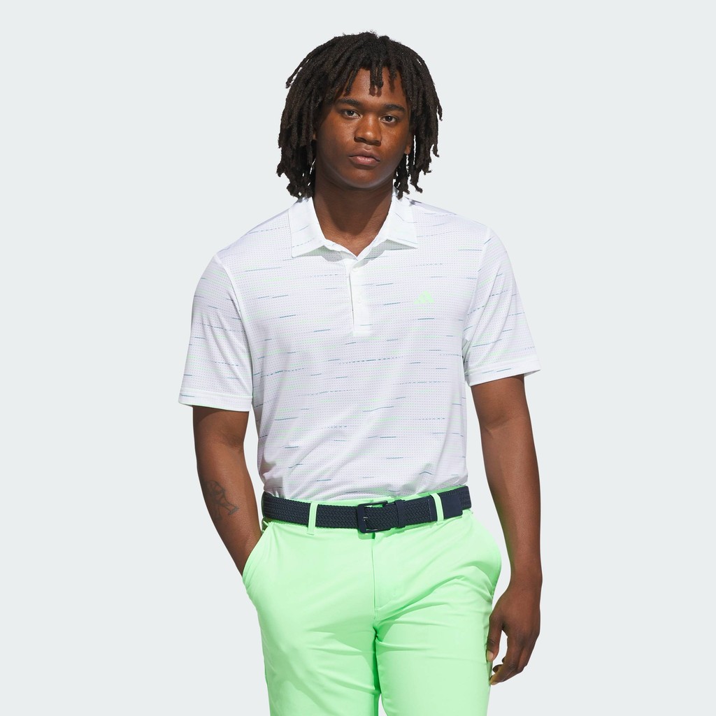 adidas กอล์ฟ เสื้อโปโลผ้าตาข่ายพิมพ์ลาย Ultimate365 Glimmer ผู้ชาย สีขาว KA7906