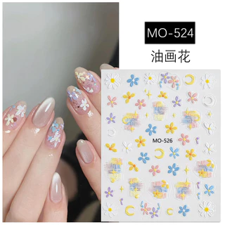 สติ๊กเกอร์ติดเล็บ ตกแต่งเล็บบรรเทา Aurora Daisy ดอกไม้ภาพวาดสีน้ํามัน Monets Garden น่ารักฤดูใบไม้ผลิ Moon KOULDAN