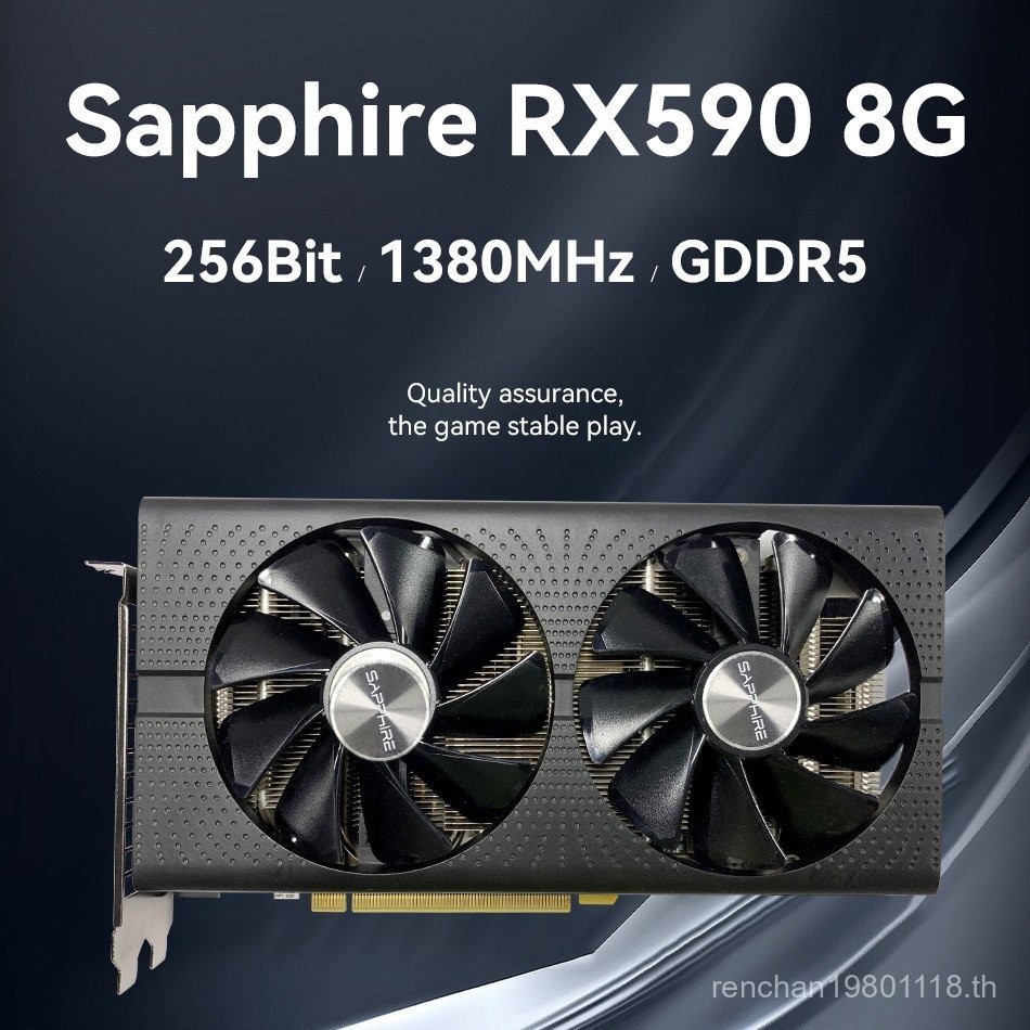 คอมพิวเตอร์เดสก์ท็อปเกมมิ่ง RX580 RX590 8G Sapphire การ์ดกราฟิก RX580 8G