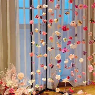 20/50PCS Artifical ไม้ผ้าม่านชุดผสมดอกไม้ปลอมลอยดอกไม้ผ้าม่านงานแต่งงานตกแต่งดอกไม้เค้กพวงหรีดตกแต่งการถ่ายภาพ Props