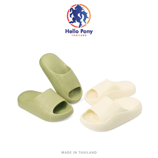 Hello Pony รองเท้าแตะแบบสวม รองเท้าอุ้งเท้าแมว รุ่นMHM4013 EVA พื้นหนานุ่ม ลายตาราง ผู้ชายและผู้หญิง