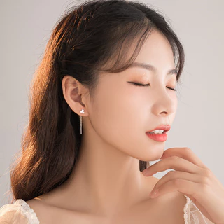 ต่างหู ใบโคลเวอร์ สีเงิน แฟชั่นสำหรับผู้หญิง พร้อมส่ง