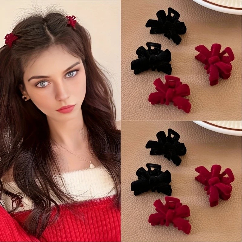 กิ๊บติดผมรูปผีเสื้อกำมะหยี่ กิ๊บติดผมโบว์ กิ๊บติดผมเจ้าหญิงหรูหรา กิ๊บติดผมขนาดเล็ก