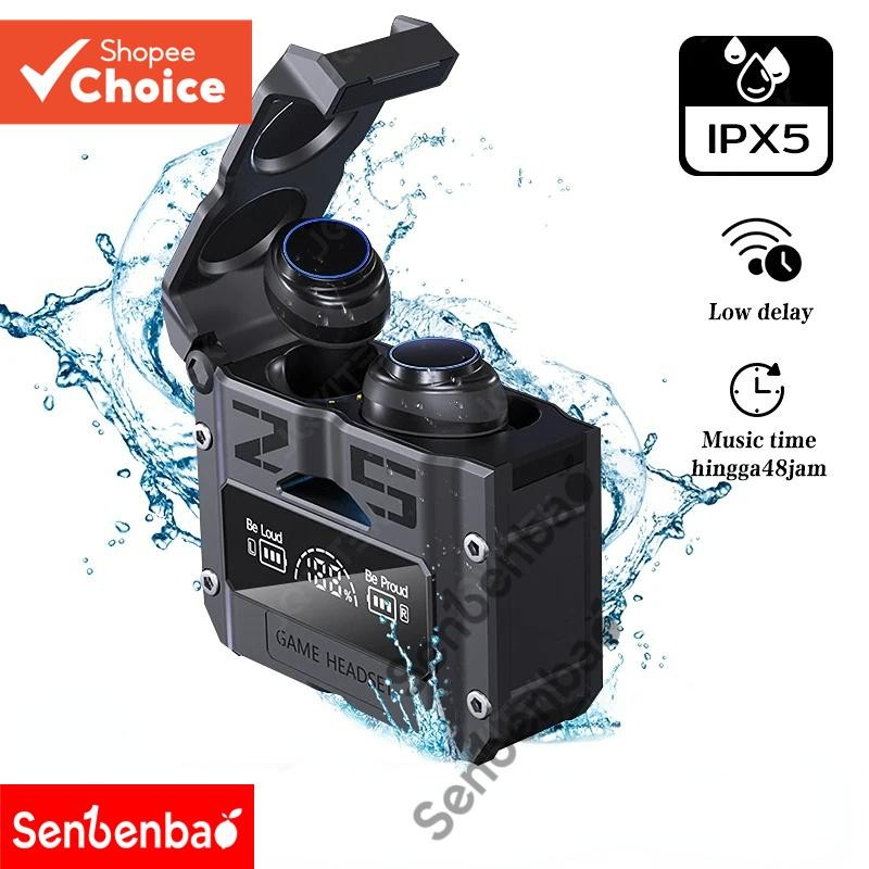 M25 หูฟัง TWS หูฟังกันน้ําหน้าจอ LED หูฟังเสียงรอบทิศทางบลูทูธเครื่องชาร์จสํารองในตัว