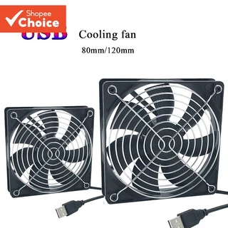 120x120x25 มม.80x25 มม.5V USB Power Cooling พัดลมสําหรับตัวรับสัญญาณ DVR Xbox กล่องทีวี Router