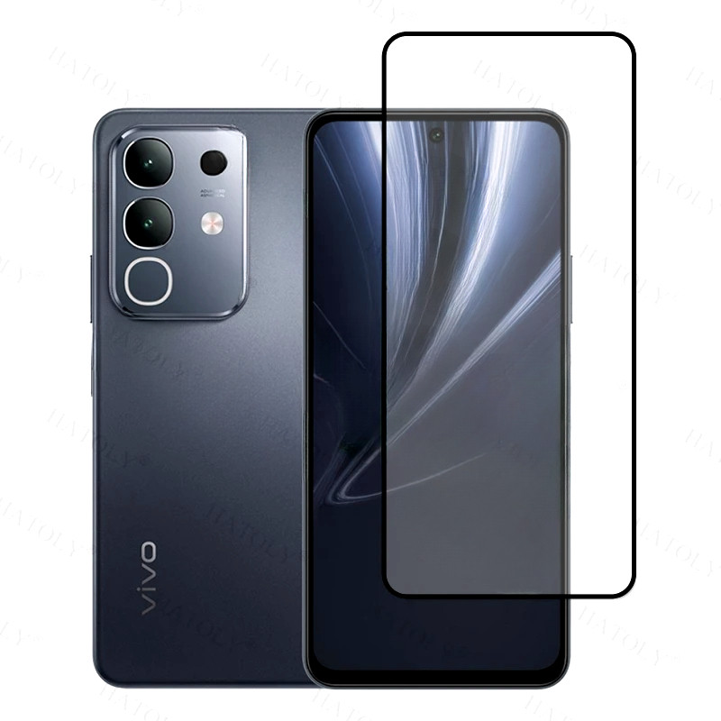 สําหรับ vivo T4x T4 T3x T3 T2x T2 4G 5G Lite อินเดีย HD สีดําขอบฟิล์มกระจกนิรภัยสําหรับ vivo T1x T1 