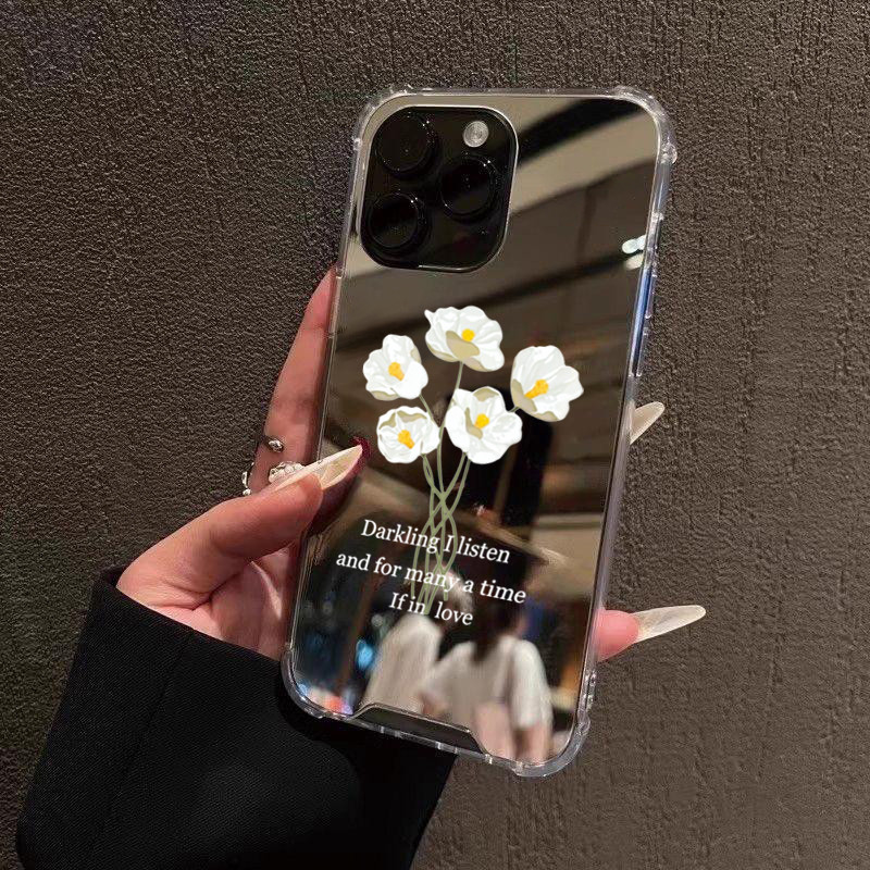 SAMSUNG สําหรับSamsung S25 Ultra S24 S23 FE S22 Plus A56 A06 A15 A35 A36 A55 A16 A52 4GสีสันTulips Make Upกระจกกันกระแทกนุ่ม