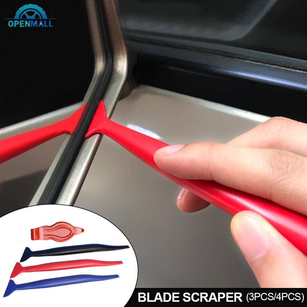 OPENMALL 3 ชิ้น/4 ชิ้นรถ Wrap Micro Stick ไม้กวาดหุ้มยาง Window Tinting ชุดมุม Scraper Curves Slot ไวนิล Gap ฟิล์มเครื่องมือสามความแข็ง A7V4
