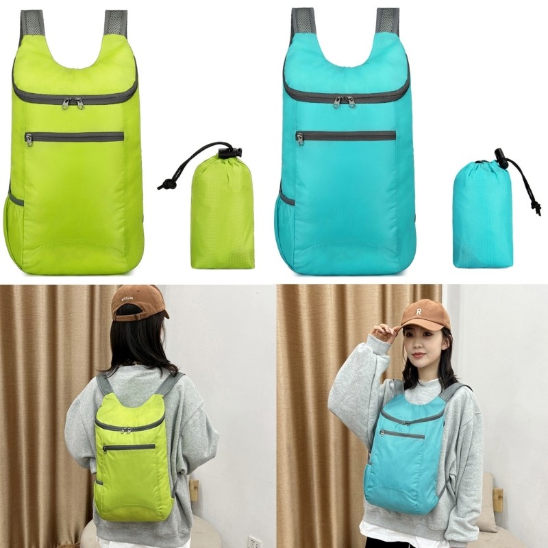 กระเป๋าเป้สะพายหลังป้องกันน้ํากระเซ็นของ Daypack สําหรับผู้หญิง ผู้ชาย วัยรุ่น แพ็คพับได้ Travel Day