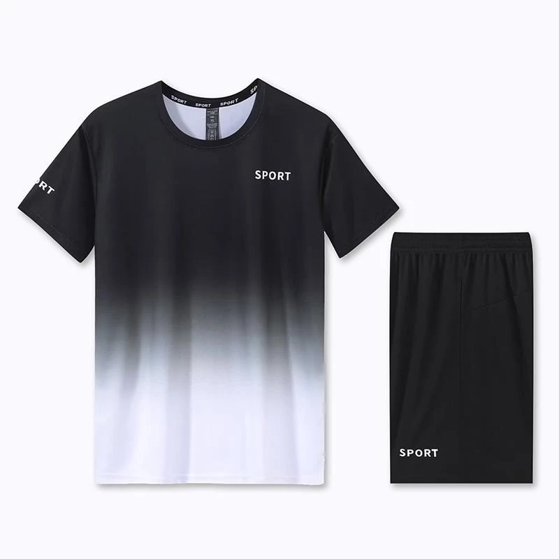 ชุดออกกำลังกาย เสื้อ+กางเกงขาสั้น แห้งไว ระบายอากาศ Unisex thumbnail 7