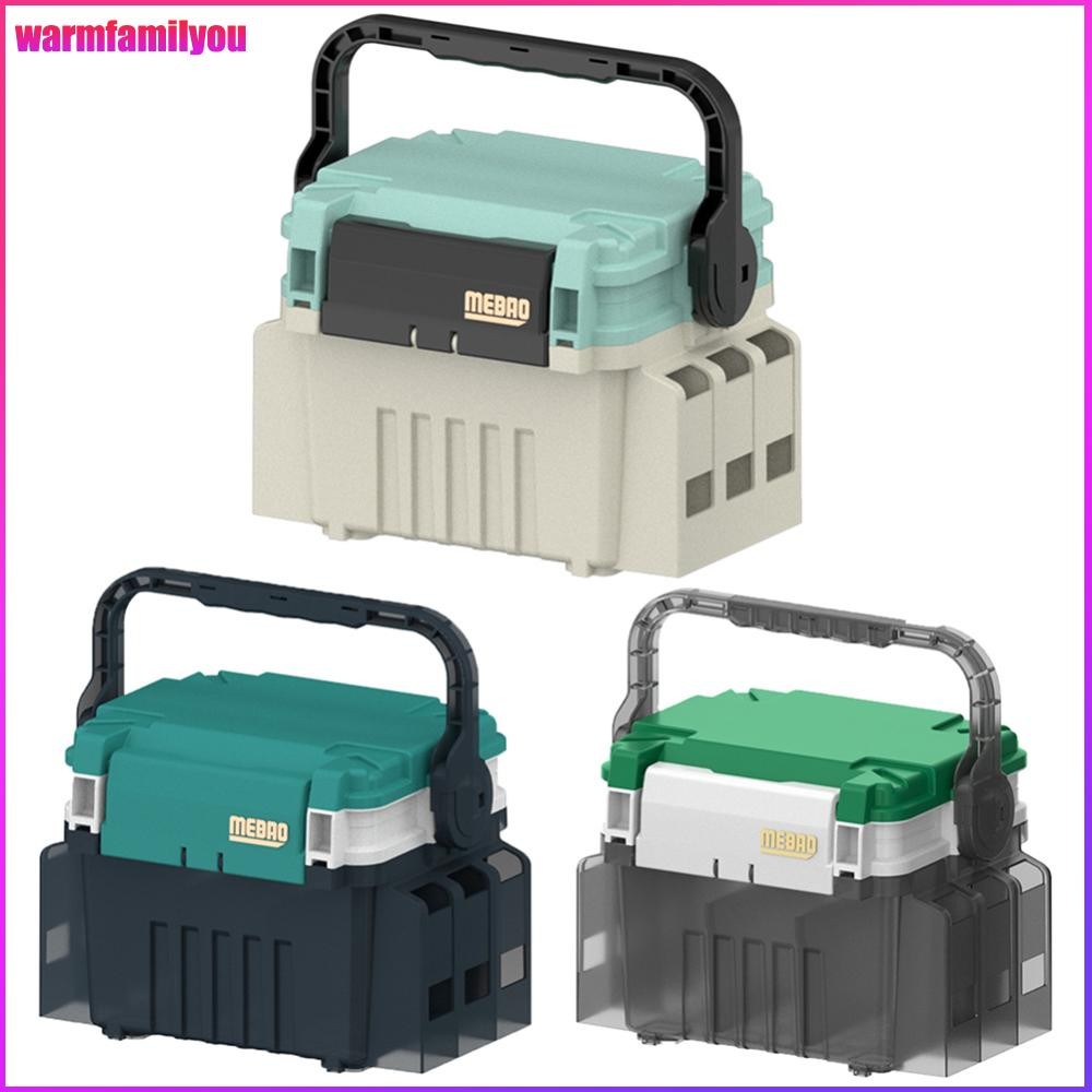 warmfamilyou MEBAO Double Layer ตกปลาเครื่องมือกล่องเก็บ Handle Fishing Tackle Carrier กรณีขนาดใหญ่ความจุแบบพกพามัลติฟังก์ชั่นสําหรับตกปลากลางแจ้ง