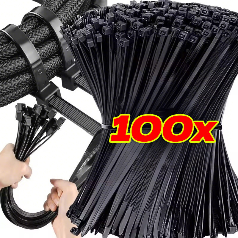 100 ชิ้น Self-locking Nylon Cable Ties - สายปรับได้ Fastening Loop - สายรัดอเนกประสงค์