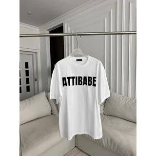 yout-trend🔥 พร้อมส่ง เสื้อยืด oversize unisex สไตล์เกาหลี ผ้าฝ้ายแท้ใส่สบาย ไม่แตกเมื่อซัก ATTIBABE