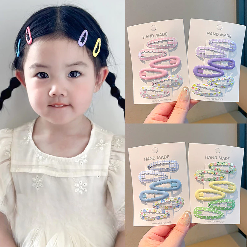 6 ชิ้น/ล็อตเด็กเด็กดอกไม้ Star Bowknot พิมพ์ BB Hairpin คลิปด้านข้าง Bangs คลิปอุปกรณ์เสริมผม thumbnail 9