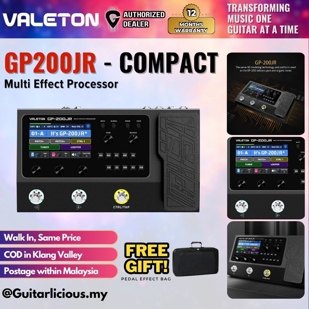 Valeton GP-200JR Compact Guitar Multi-Effects Processor Pedal ( GP200JR / GP200 JR )