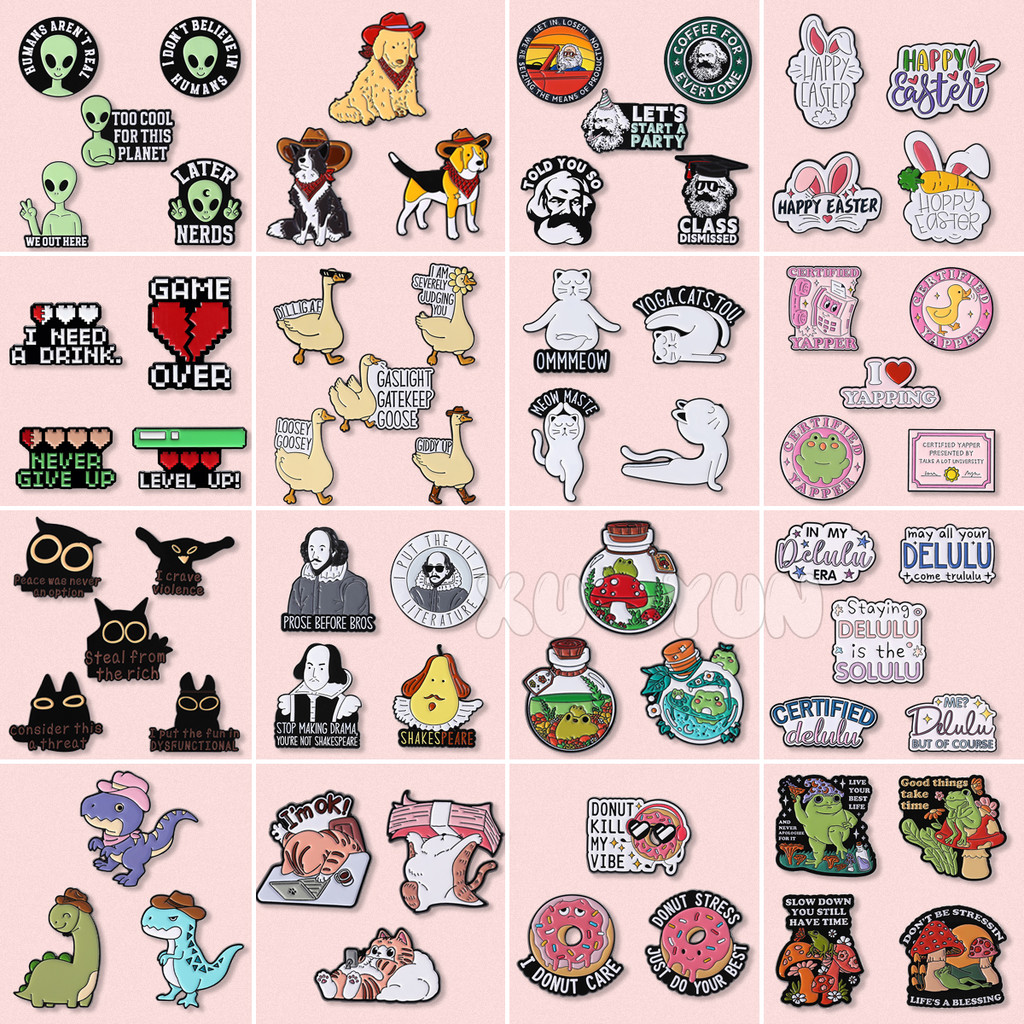 2-6 ชิ้น/เซ็ตสัตว์น่ารักเคลือบ Pin ชุดการ์ตูนอะนิเมะโลหะ Badge เข็มกลัดกระเป๋าเป้สะพายหลังอุปกรณ์เสริมเครื่องประดับของขวัญสําหรับเพื่อน SET-26