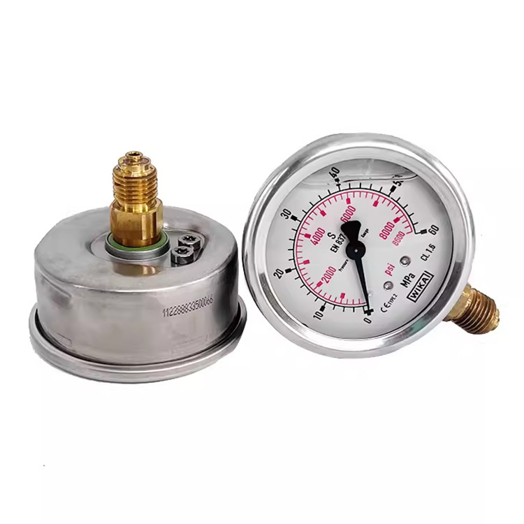 ชิ้นส่วน TALUADA Universal WIKA EN837-1 เครื่องวัดความดันสแตนเลสทนแรงกระแทกเครื่องวัดแกนสูญญากาศไฮดร