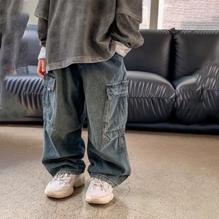 ฤดูใบไม้ผลิและฤดูใบไม้ร่วง กางเกงยีนส์เด็กใหม่ กางเกงคาร์โก้…