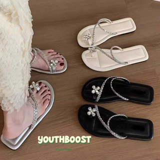 รองเท้าเเตะเเฟชั่นผู้หญิง เเบบหูคีบ พื้นนิ่ม ส้นแบน น้ำหนักเ…