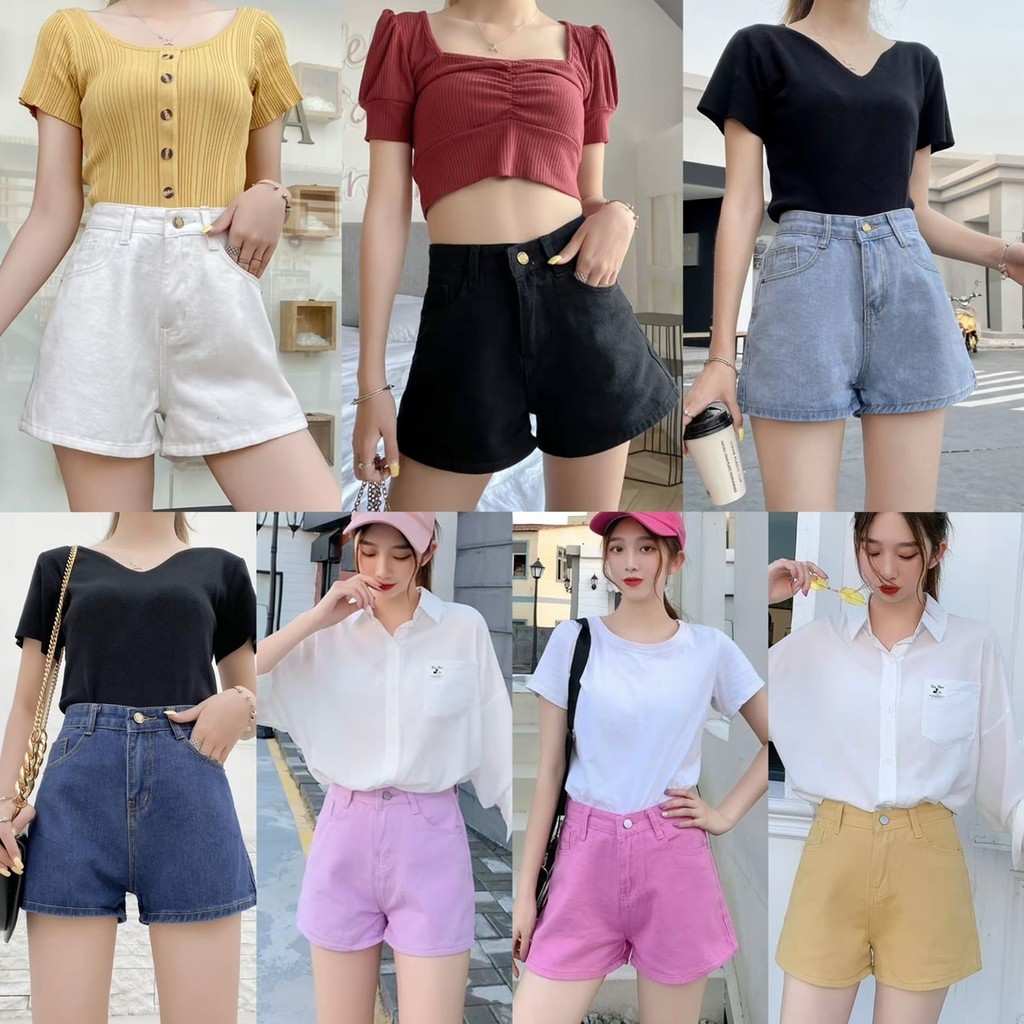 🍒🍑 MKL🍑🍒  กางเกงยีนส์ ขาสั้นทรงสวย เข้ารูป ผ้ายีนส์ดี สวมใส่สบาย ไม่สั้นมาก 💖#2031