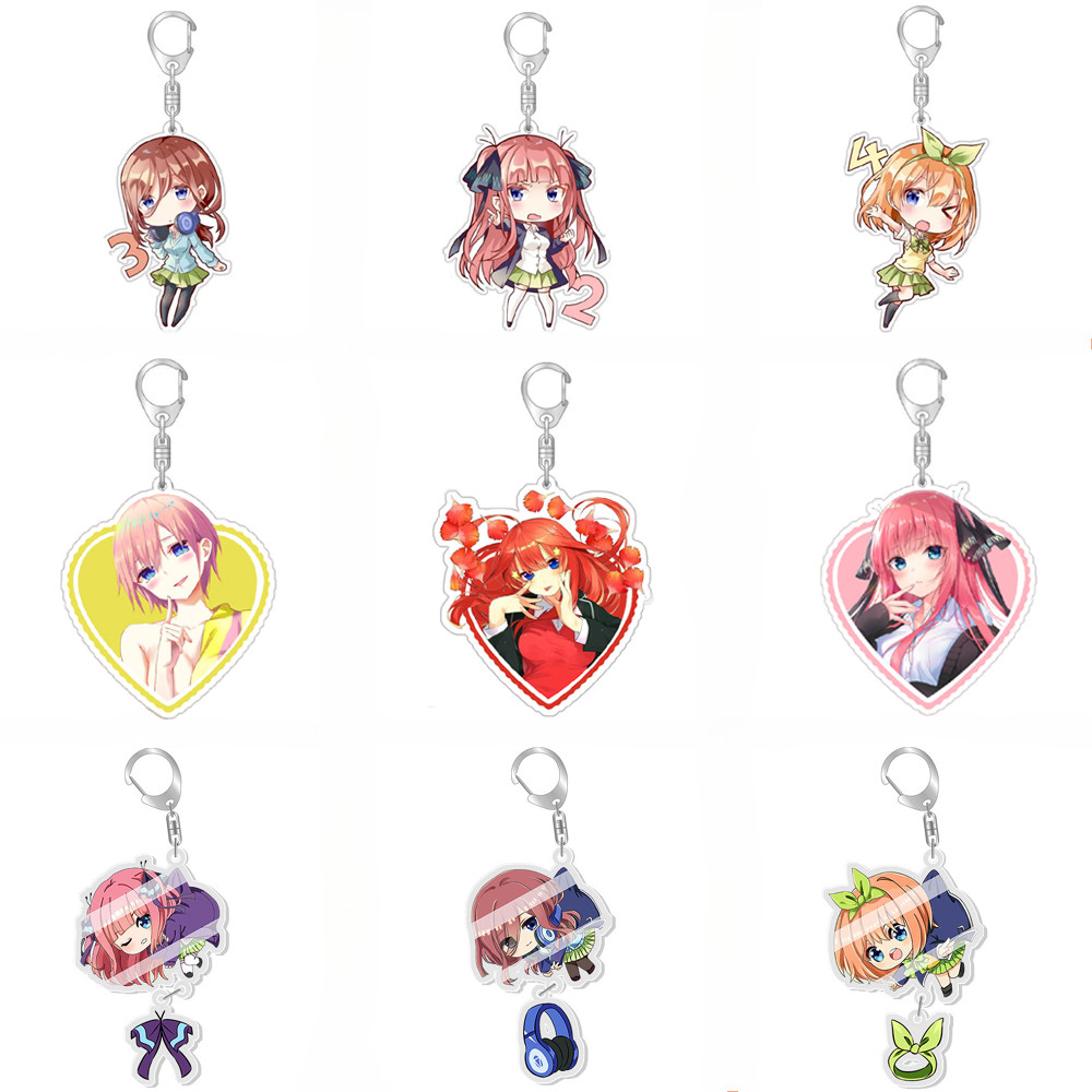 Quintessential Quintuplets Nakano Miku พวงกุญแจ Nino จี้ Ichika พวงกุญแจ Yotsuba Itsuki กระเป๋า Decora
