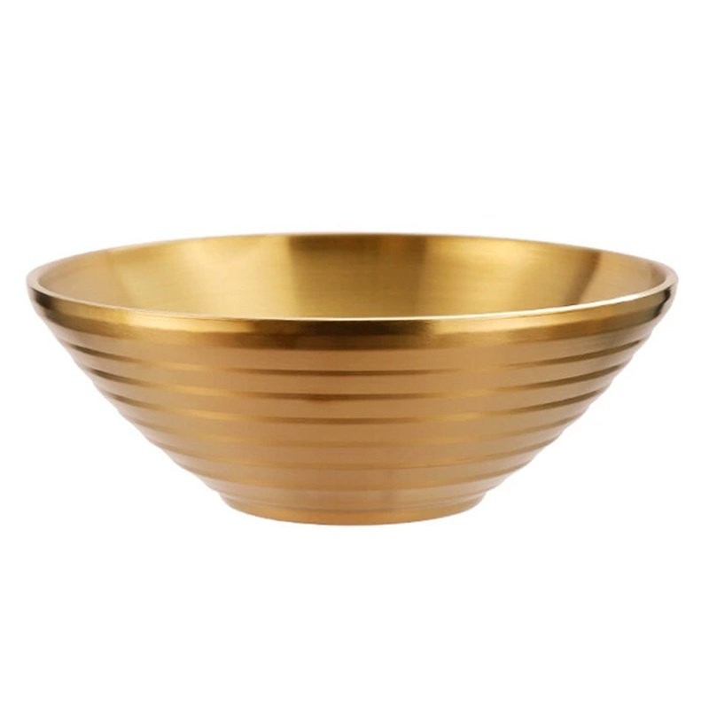 Oukeai 304 Stainless Steel Bowl Thickened Double Layer Anti-scalding Bowl Japanese Ramen Bowl Large 