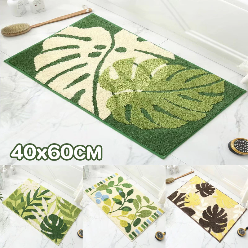 พรม พรมเช็ดเท้า 40x60CM พรมเช็ดเท้าหนา ฐานยางกันลื่น ดูดซับน้ำดี แห้งใน เหมาะสำหรับใช้ในห้องน้ำ