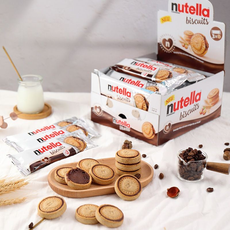 นำเข้าจากเยอรมัน Nutella Ferrero Neng Duoyi Hazelnut Sandwich Chocolate Love Biscuits