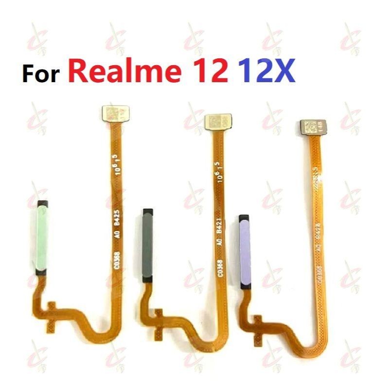 เซ็นเซอร์ลายนิ้วมือพิมพ์ลายนิ้วมือสําหรับ Realme 12 5G 12X เปิดปุ่มปิด flex RMX3999 RMX3997
