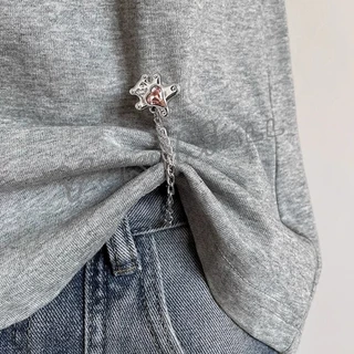 Yuki 1 ชิ้น คลิปเข็มกลัดติดแขนเสื้อ ยึดขากางเกง แบบแม่เหล็กในการยึดติด Magnetic buckle
