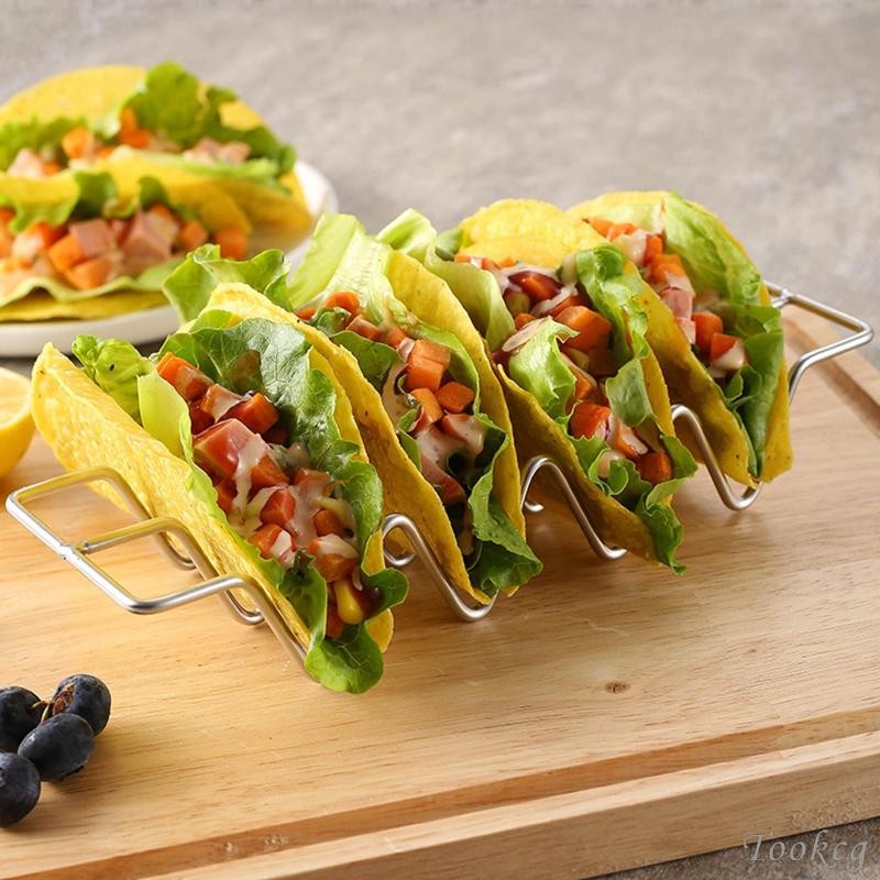 [Tookcg] GEMGEM 1 PC Taco Holders Stand สแตนเลสโลหะ Taco Grill Rack Taco Shell