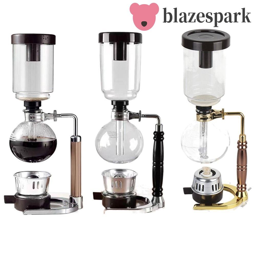 BLAZESPARK เครื่องชงกาแฟแบบกรอง Siphon, เครื่องชงกาแฟสูญญากาศวินเทจทนความร้อน, ทนทาน 3/5 ถ้วยแก้ว Borosilicate กาแฟแก้ว|ครัวเรือน