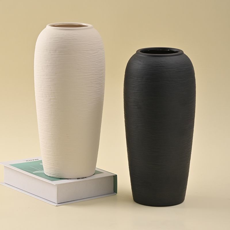 【ไทยยุ่น โฮม💕จัดส่งพัสดุไปรษณีย์ด่วน】แจกันเซรามิกสีขาวขนาดใหญ่หรูหราห้องนั่งเล่นตู้ทีวีเครื่องประดับ - รูปที่ 5