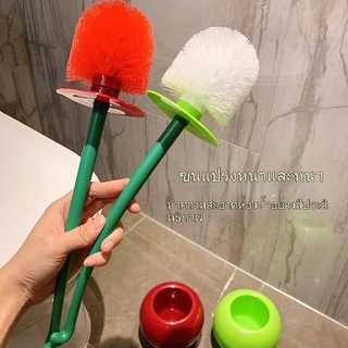แปรงขัดชักโครก ที่ขัดห้องน้ำ แปรงขัดโถสุขภัณฑ์พร้อมแท่นวาง Toilet Brush ด้ามยาวรูปเชอร์รี่ รุ่นแอนตี้แบคทีเรีย