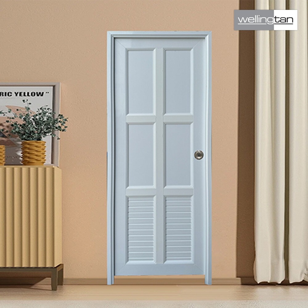 LOCAL789 WELLINGTAN ประตูUPVC พร้อมวงกบบานพับ WK-UPL05 70x200ซม. สีขาว (เจาะลูกบิด) ร้านอยู่ในไทย