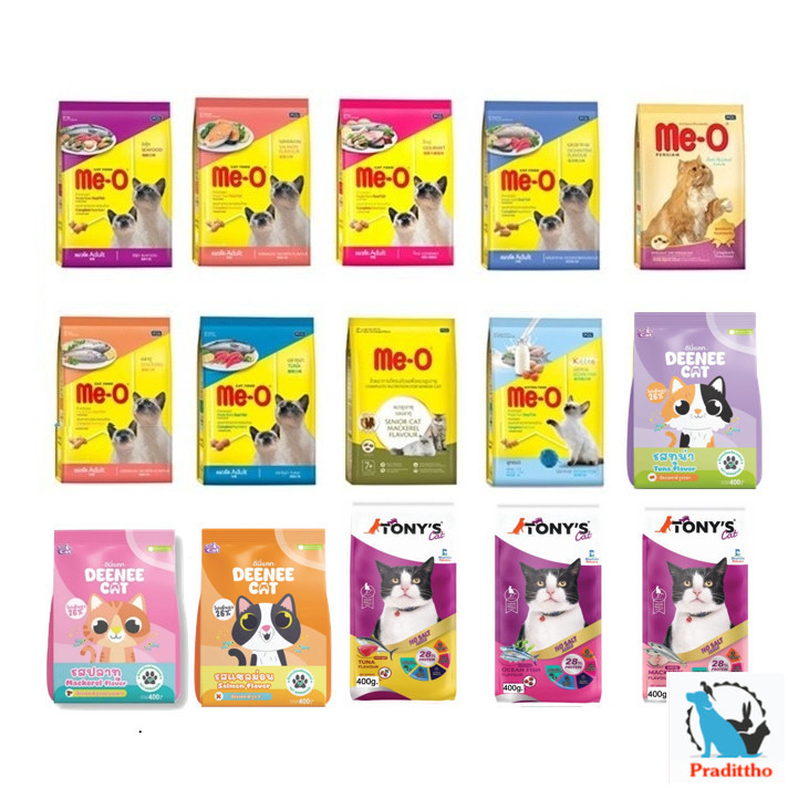 ❤️❤️ อาหารแมวเม็ด มีโอ (Me-O) / Tony's Cat / Deenee Cat อาหารแมว ถุงเล็ก  400 กรัม 🐈‍⬛🐈‍⬛