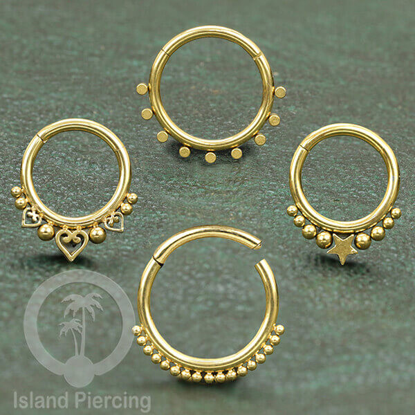 Helix Piercing ต่างหู septum เครื่องประดับจมูก สีทอง PVD สแตนเลส
