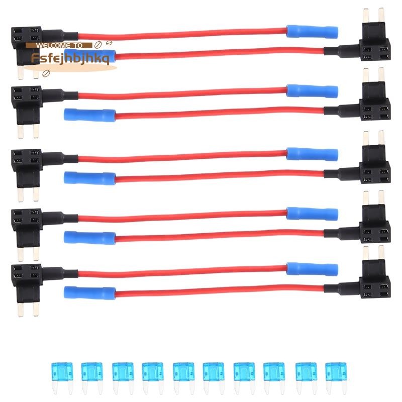 fsfejhbjhkq10 Pack - 12V รถ Add-a-circuit ฟิวส์ TAP อะแดปเตอร์ Mini Blade Fuse Holder