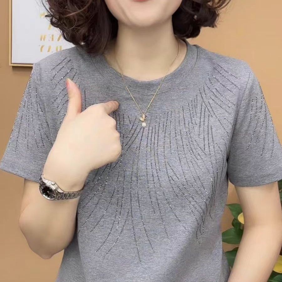 ฤดูร้อนผู้หญิงแฟชั่นใหม่สบายๆหลวมสลิมมิ่งแขนสั้นเสื้อยืดด้านบน